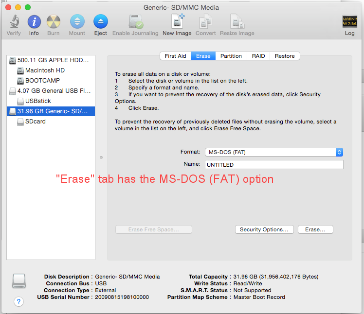 how to format sd card on a mac